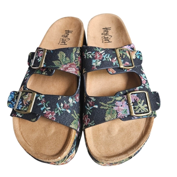 Corky's Hey Girl Platform Wannabe Sandals Black Floral NEW - Picture 3 of 10